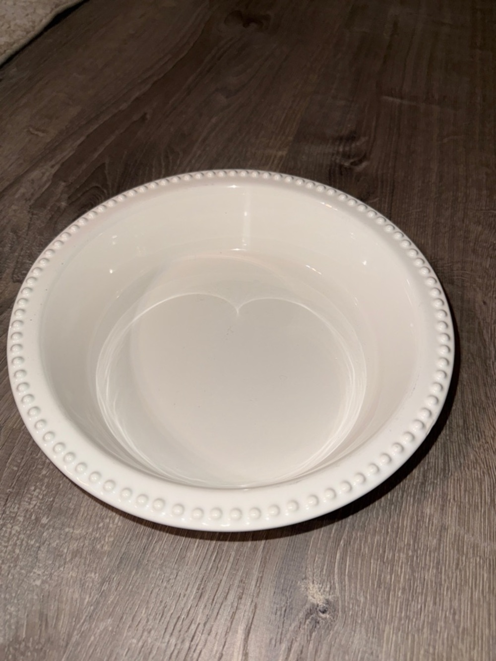 Williams- Sonoma White Beaded Rim Stoneware  Pie Plate